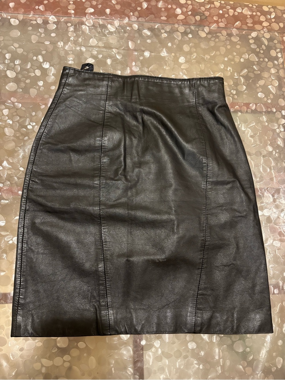Black Faux Leather Pencil Skirt - Classic Tailored Style